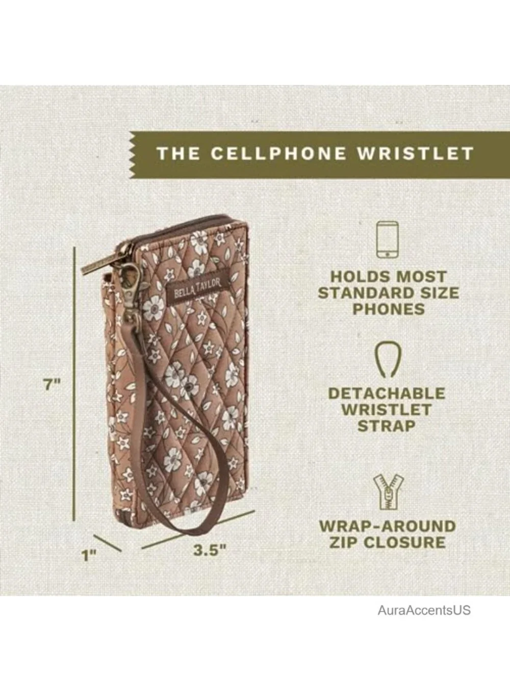 Cell Phone Wristlet Wallet with RFID Protection and 8 Card Slots